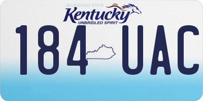 KY license plate 184UAC