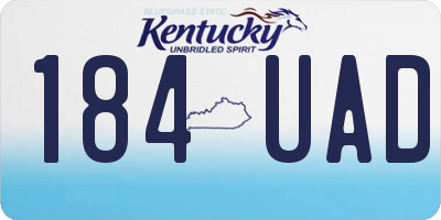 KY license plate 184UAD