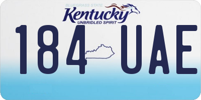 KY license plate 184UAE