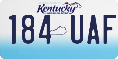 KY license plate 184UAF