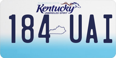 KY license plate 184UAI