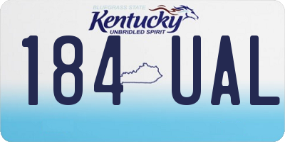 KY license plate 184UAL