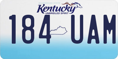 KY license plate 184UAM