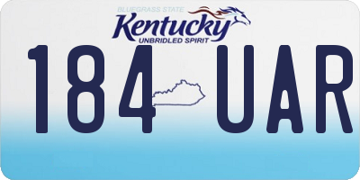 KY license plate 184UAR