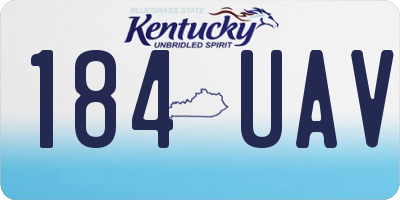 KY license plate 184UAV