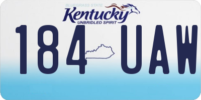 KY license plate 184UAW