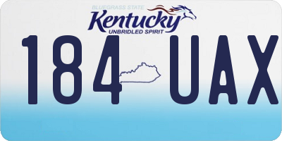 KY license plate 184UAX