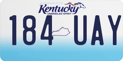 KY license plate 184UAY