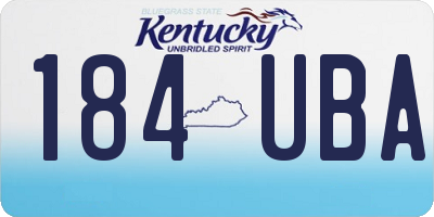 KY license plate 184UBA