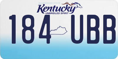 KY license plate 184UBB