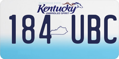 KY license plate 184UBC