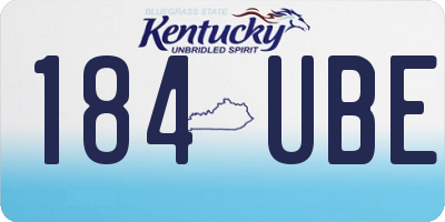 KY license plate 184UBE
