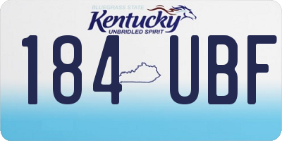 KY license plate 184UBF