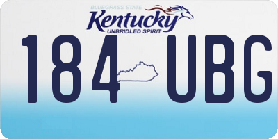 KY license plate 184UBG