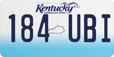 KY license plate 184UBI