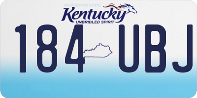 KY license plate 184UBJ