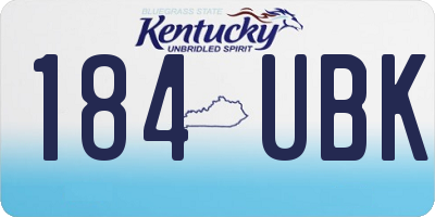 KY license plate 184UBK