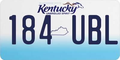 KY license plate 184UBL