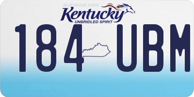 KY license plate 184UBM
