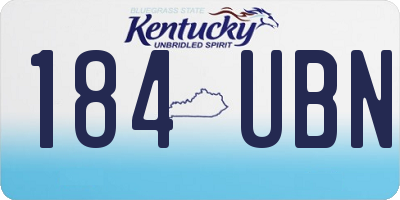 KY license plate 184UBN