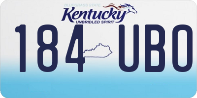 KY license plate 184UBO