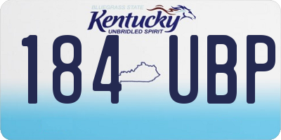 KY license plate 184UBP