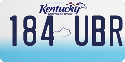 KY license plate 184UBR