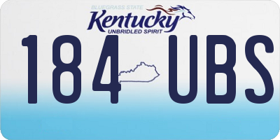 KY license plate 184UBS