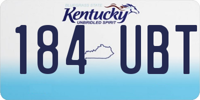 KY license plate 184UBT