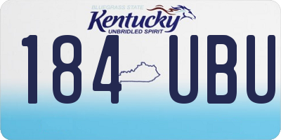KY license plate 184UBU