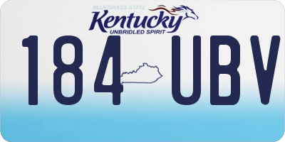 KY license plate 184UBV
