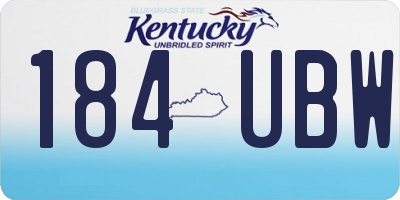 KY license plate 184UBW