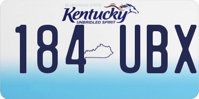KY license plate 184UBX