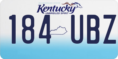 KY license plate 184UBZ