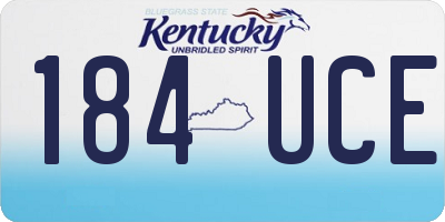 KY license plate 184UCE