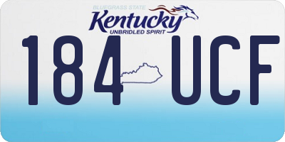 KY license plate 184UCF