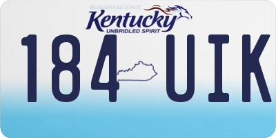 KY license plate 184UIK