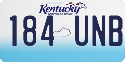 KY license plate 184UNB