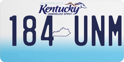 KY license plate 184UNM