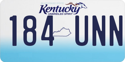 KY license plate 184UNN