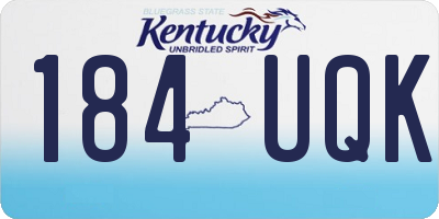 KY license plate 184UQK