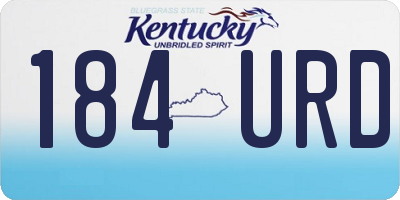 KY license plate 184URD