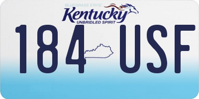 KY license plate 184USF