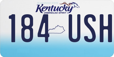 KY license plate 184USH