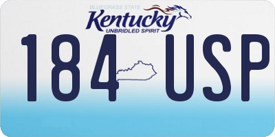 KY license plate 184USP