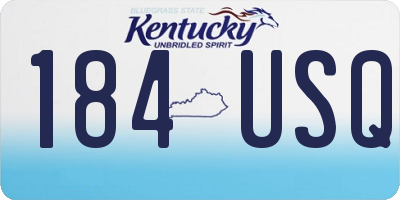 KY license plate 184USQ
