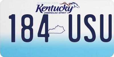 KY license plate 184USU