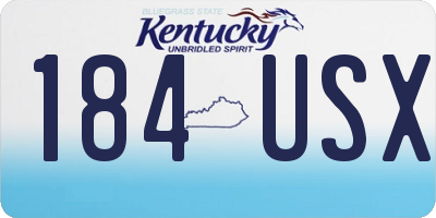 KY license plate 184USX