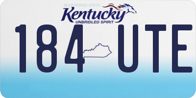 KY license plate 184UTE