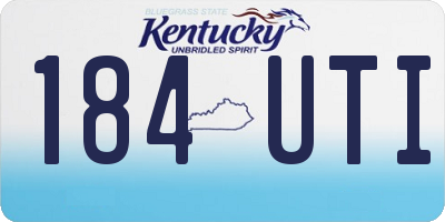 KY license plate 184UTI